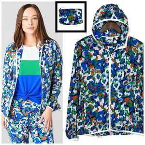 NWOT Tory Burch Sport S Royale‎ Camo Floral Packable Full Zip Jacket Athleisure